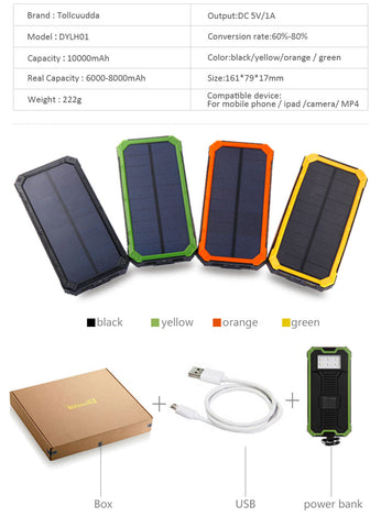 Solar Poverbank Phone 10000mah