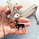 Doberman Pinscher Dog Key rings