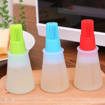 Silicone BBQ Basting Brushes Tool Grill Oil Bottle Heat Resisting Oil Brush  P10