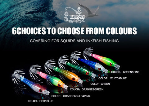 12pcs Luminous Squid Jigs Light hook Cuttlefish Shrimp 2.0 Octopus jigging Bait Rig