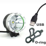 USB Bicycle light CREE XM-L T6 2000LM 5V USB LED Bike Bicycle Light 3 Modes With 2*Orings
