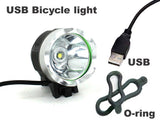 USB Bicycle light CREE XM-L T6 2000LM 5V USB LED Bike Bicycle Light 3 Modes With 2*Orings