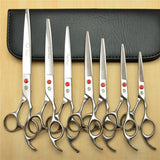 5''/5.5''/6''/6.5''/7''/7.5''/8'' Purple Dragon Red Gem Cutting/Thinning Hairdressing Shears