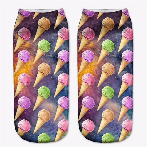 Animals Printed Cat Tiger Dog Socks Multiple Colors Unisex Low Cut