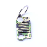 Camouflage Stainless Steel Grill Key Chain KeyChain Car Key KeyRing