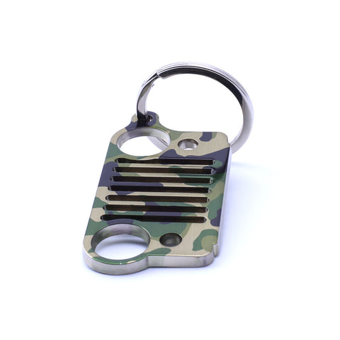 Camouflage Stainless Steel Grill Key Chain KeyChain Car Key KeyRing