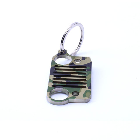Camouflage Stainless Steel Grill Key Chain KeyChain Car Key KeyRing