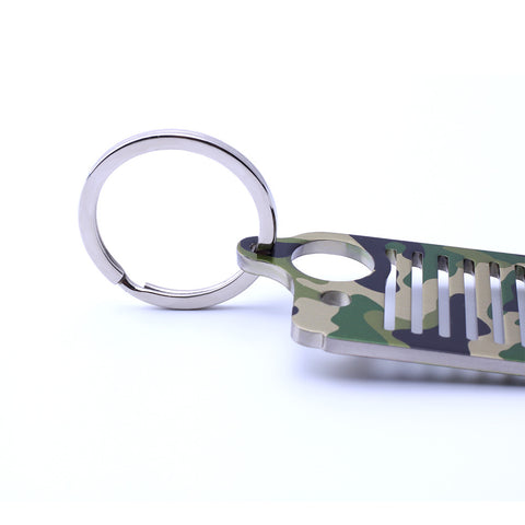 Camouflage Stainless Steel Grill Key Chain KeyChain Car Key KeyRing