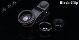 Universal 3 in 1 Clip on Macro Wide Angle Fish Eye Kit cellular Phone camera Lens For iPhone/Samsung/Sony/HuaWei/XiaoMi/HTC