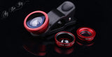 Universal 3 in 1 Clip on Macro Wide Angle Fish Eye Kit cellular Phone camera Lens For iPhone/Samsung/Sony/HuaWei/XiaoMi/HTC