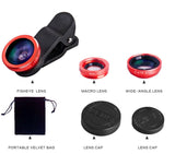 Universal 3 in 1 Clip on Macro Wide Angle Fish Eye Kit cellular Phone camera Lens For iPhone/Samsung/Sony/HuaWei/XiaoMi/HTC