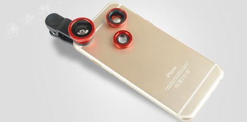 Universal 3 in 1 Clip on Macro Wide Angle Fish Eye Kit cellular Phone camera Lens For iPhone/Samsung/Sony/HuaWei/XiaoMi/HTC