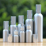 1-2pcs 20/30/50/60/100-500ml Aluminum silver empty spray bottle Fine Mist