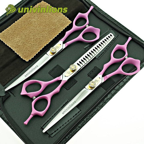 7" pink pet scissors curved