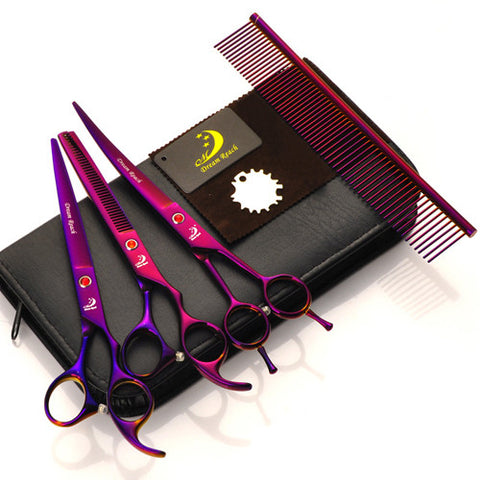 7 Inch 3 Pcs Professional Hair Shear Barber Scissor Hairdressing Scissors Shear Dog /Pet Scissors With Comb And Bag