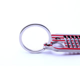 American flag Stainless Steel Grill car KeyChain, Car KeyRing for Jeep CJ JK, TJ, YJ XJ