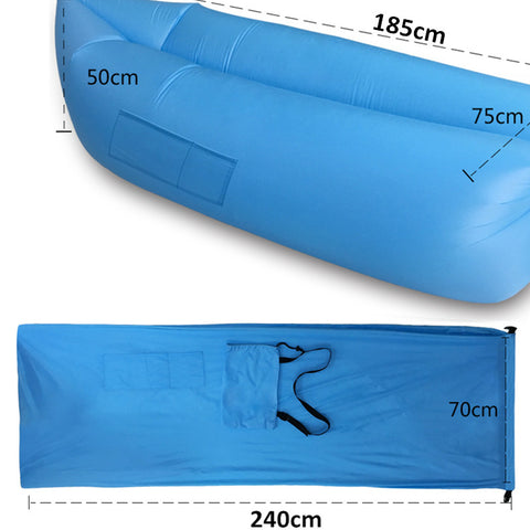 Fast Inflatable hangout Camping Sleep Bed Air Sofa With Side Pocket