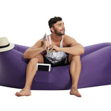 Fast Inflatable hangout Camping Sleep Bed Air Sofa With Side Pocket