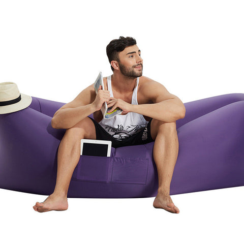 Fast Inflatable hangout Camping Sleep Bed Air Sofa With Side Pocket