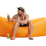 Fast Inflatable hangout Camping Sleep Bed Air Sofa With Side Pocket