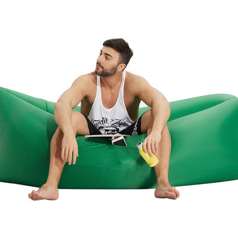 Fast Inflatable hangout Camping Sleep Bed Air Sofa With Side Pocket
