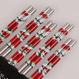 5 Pairs/lot Chopsticks Stainless Steel Durable Chinese 4 Color