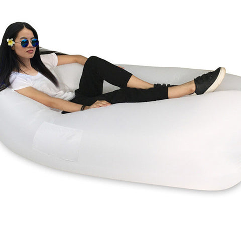 Fast Inflatable hangout Camping Sleep Bed Air Sofa With Side Pocket
