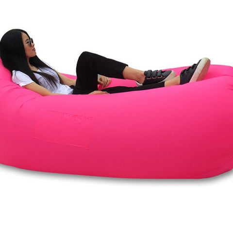 Fast Inflatable hangout Camping Sleep Bed Air Sofa With Side Pocket