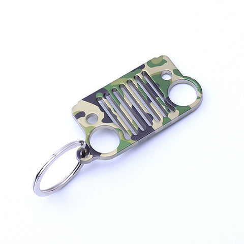 Camouflage Stainless Steel Grill Key Chain KeyChain Car Key KeyRing