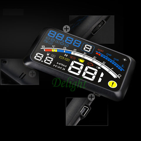 4E 5.5" Car OBD2 II EUOBD car HUD Head Up Display Overspeed Warning System Projector