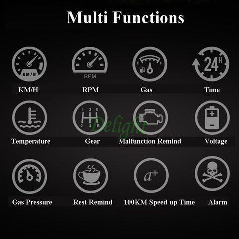 4E 5.5" Car OBD2 II EUOBD car HUD Head Up Display Overspeed Warning System Projector