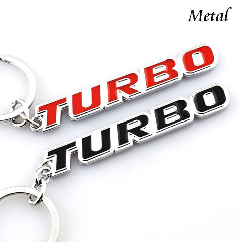3D Metal Auto keychain Badge Emblem Keyring Case For TURBO