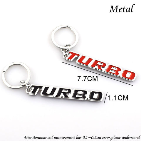 3D Metal Auto keychain Badge Emblem Keyring Case For TURBO