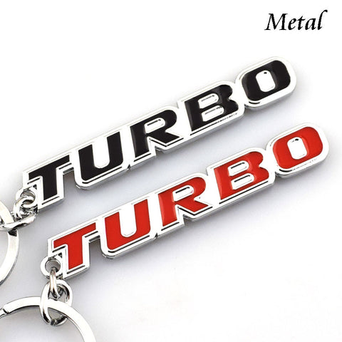 3D Metal Auto keychain Badge Emblem Keyring Case For TURBO