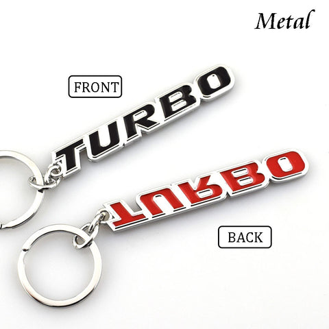 3D Metal Auto keychain Badge Emblem Keyring Case For TURBO