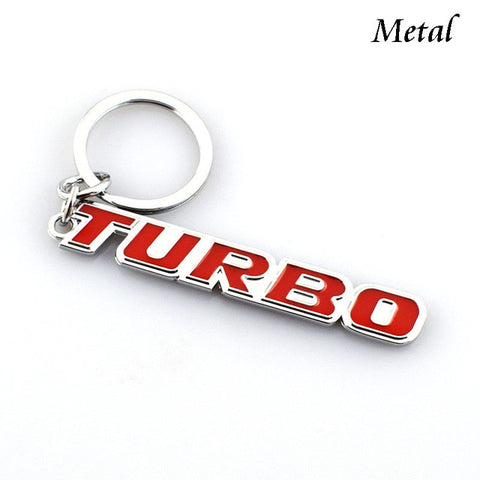 3D Metal Auto keychain Badge Emblem Keyring Case For TURBO