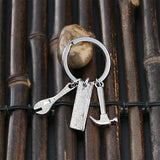 Adjustable Tool Wrench Spanner Rule Hammer Model Key Ring