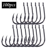 100Pcs fishing hooks(GF) #3-#12 High carbon steel High quality barbed