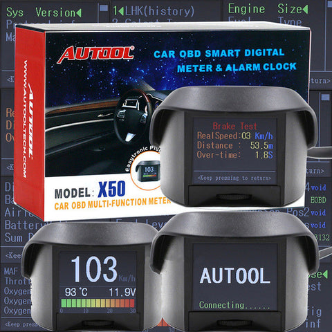 AUTOOL X50 Car OBD Smart Digital & Early Alarm fault code Multi-Function Meter Fast
