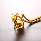 Chihuahuas Dog Pendant Gold/Black Color Animal Stainless Steel