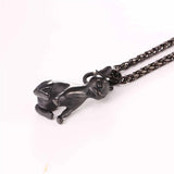 Chihuahuas Dog Pendant Gold/Black Color Animal Stainless Steel