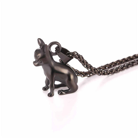 Chihuahuas Dog Pendant Gold/Black Color Animal Stainless Steel