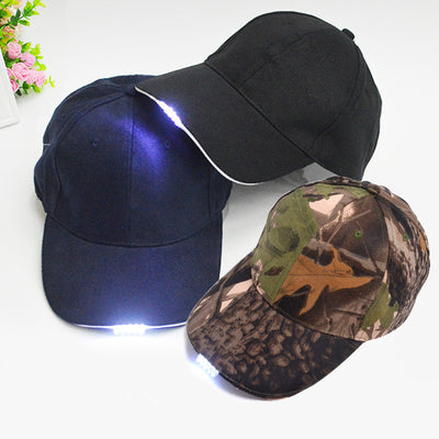 Bright Glow in Dark Reading Fishing  Light Up LED  Hat Baseball Caps