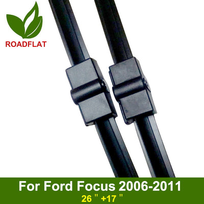 High Quality 2pcs (Size 26'+17') Soft Rubber Strip Boneless Car Wiper Blades Windscreen Brush For Ford Focus