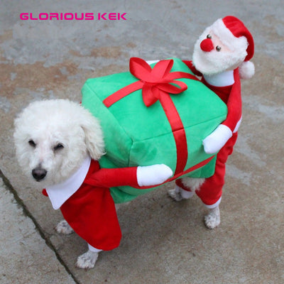 Christmas Dog Costumes Funny Santa Claus