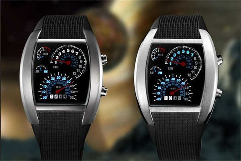 Luxury Brand Quartz Sports Watches LED Digital Silicone Watch Men's Race Speed Car Meter Dial Military Watch Relogio Masculino