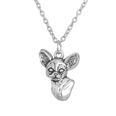 Chihuahua animal dog heart charm pendant necklace