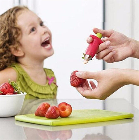 Strawberry Hullers Metal +Plastic Fruit Remove Stalks
