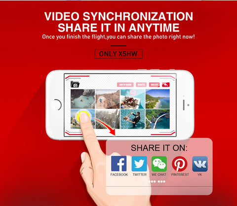 X5UW Drone with WiFi Camera HD 720P Real-time Transmission FPV Quadcopter 2.4G 4CH RC