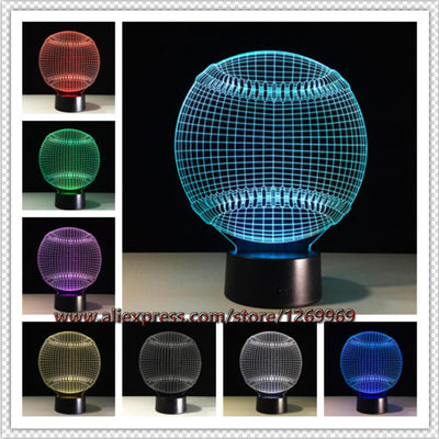 New MLB Baseball 3D Light Hat Sporting Lighting 7 Color Changing LED Night Light Touch Desk Table Lamp Child Kids Sleeping Gifts